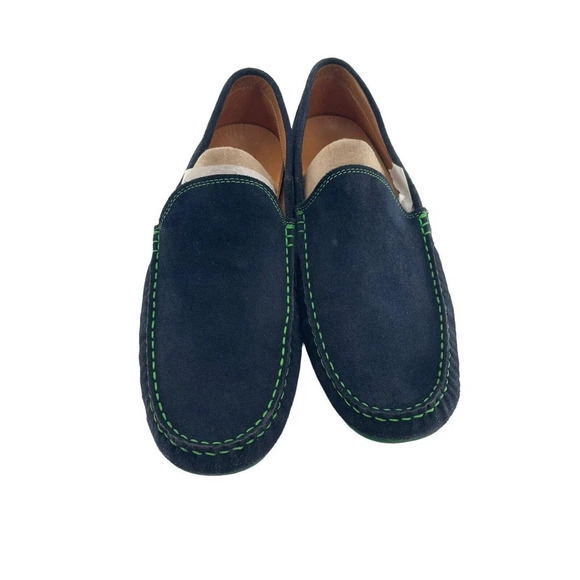 Austen Heller Mens Green Blue Suede Leather Loafers Driving Shoe Size 11.5 - Picture 1 of 16
